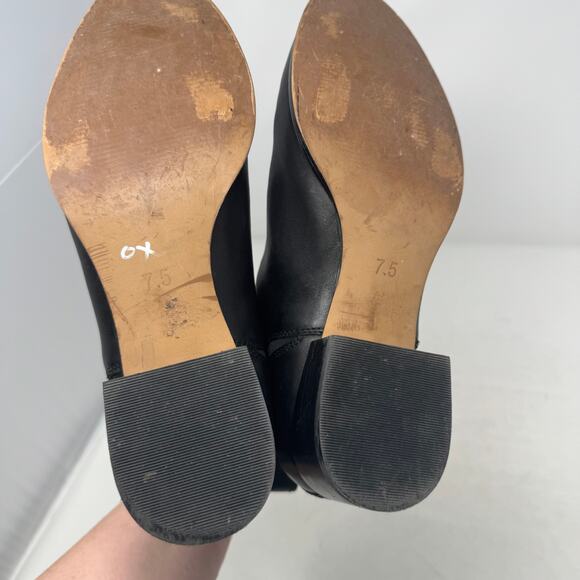 Madewell The Carina Boot Black Leather Chelsea Ankle Boots Pull-On Size 7.5 - Picture 9 of 14